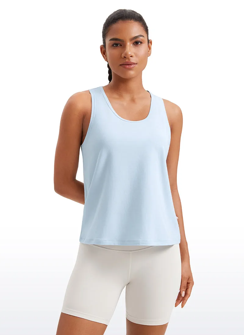 Pima Cotton Sleeveless  Scoop Neck Tank