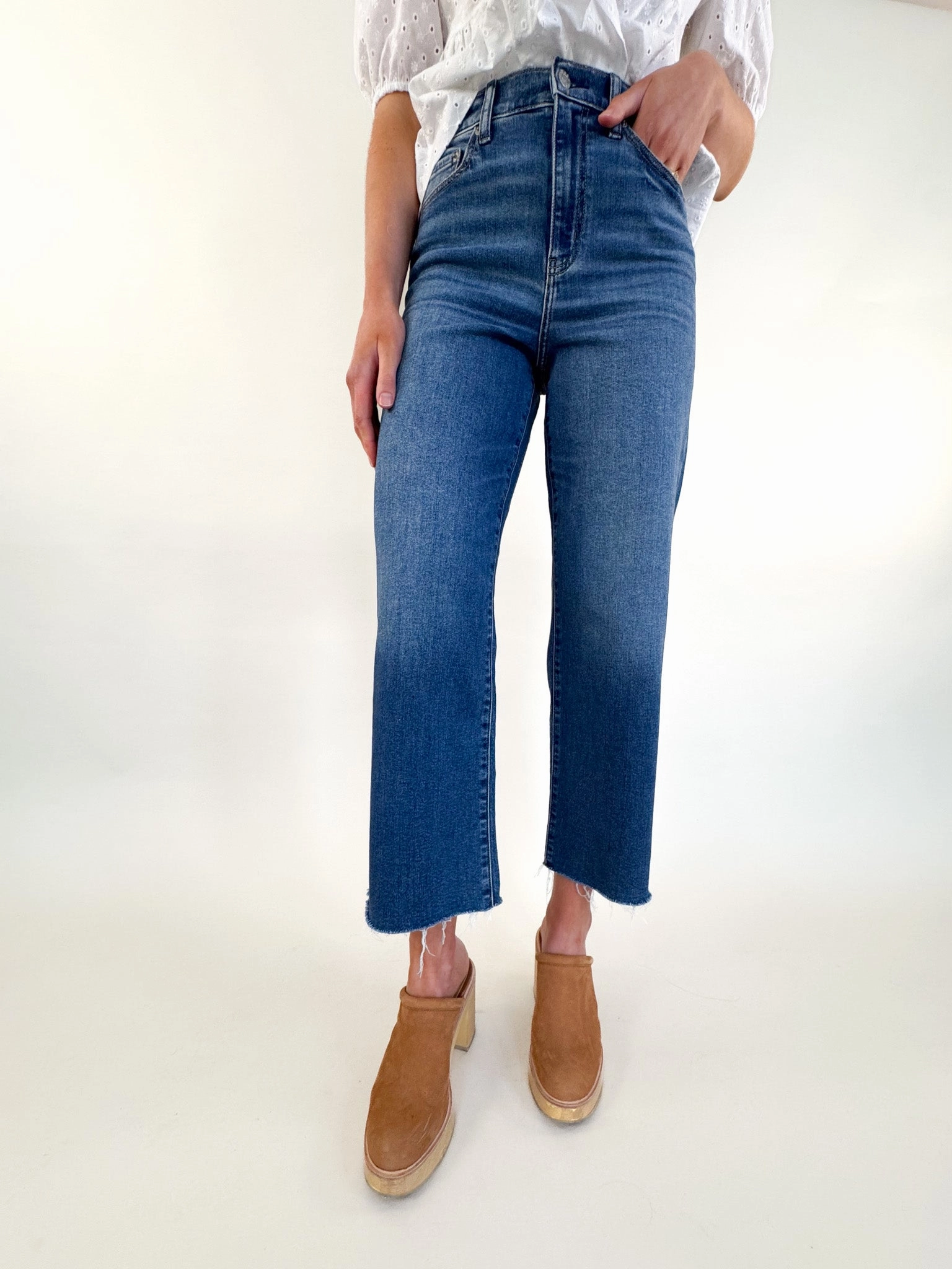 Pleaser Uptown High Rise Wide Ankle Denim