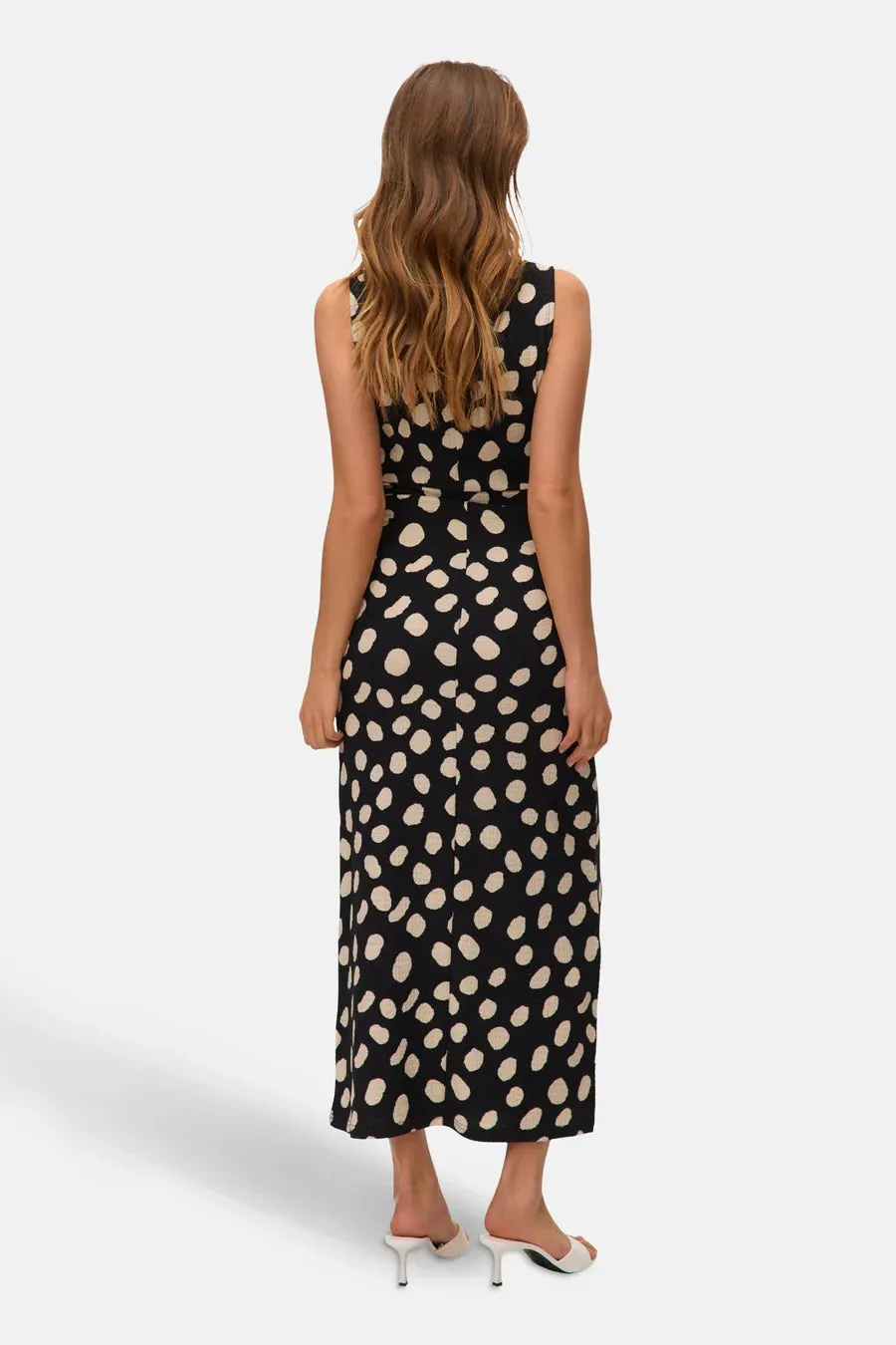 Ruched Polka Dot Dress