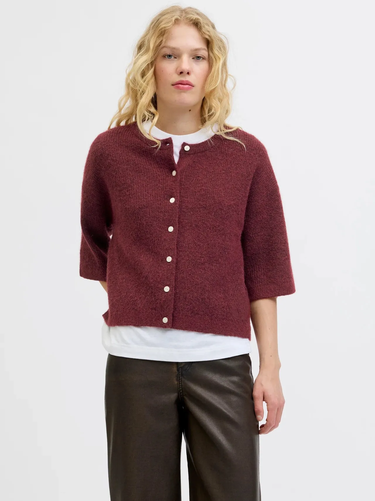 Short Sleeved Knit Cardigan