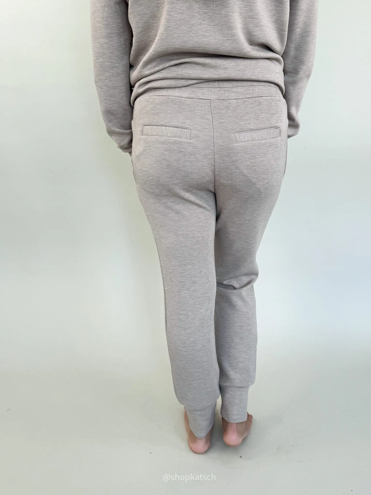 Slim Cuff Taupe Marl Pant