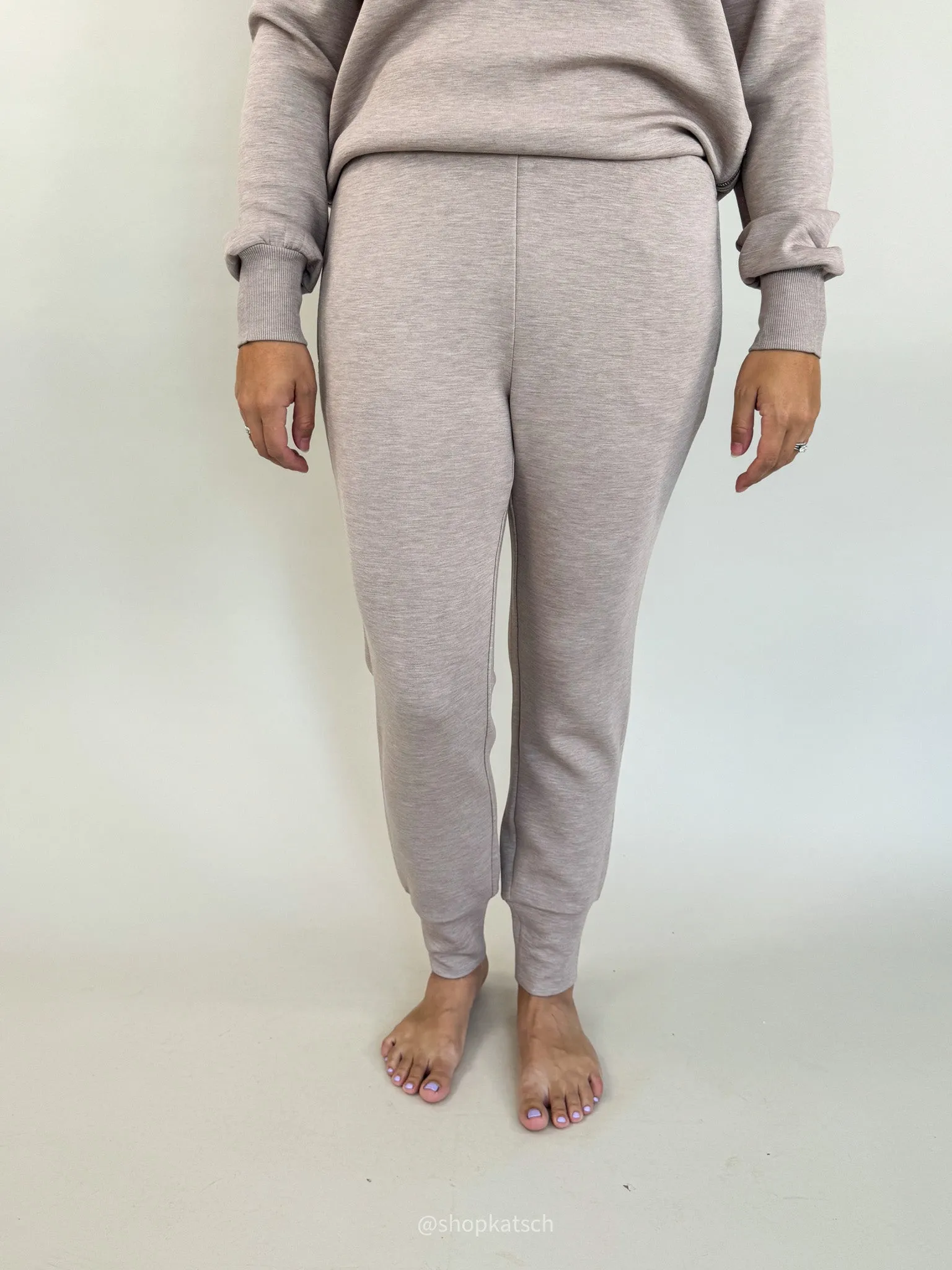 Slim Cuff Taupe Marl Pant