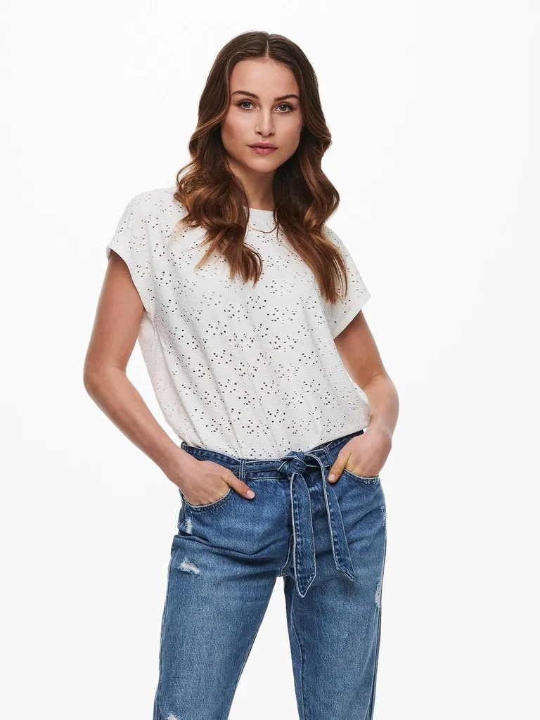 Smilla Short Sleeve Eyelet Top