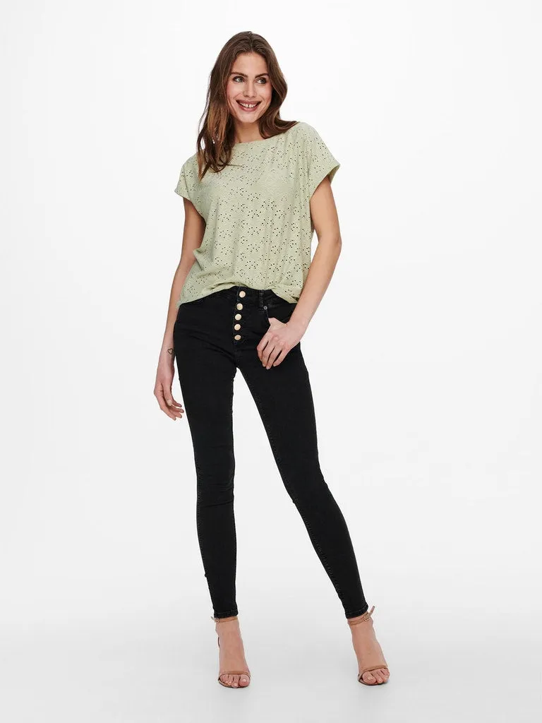 Smilla Short Sleeve Eyelet Top