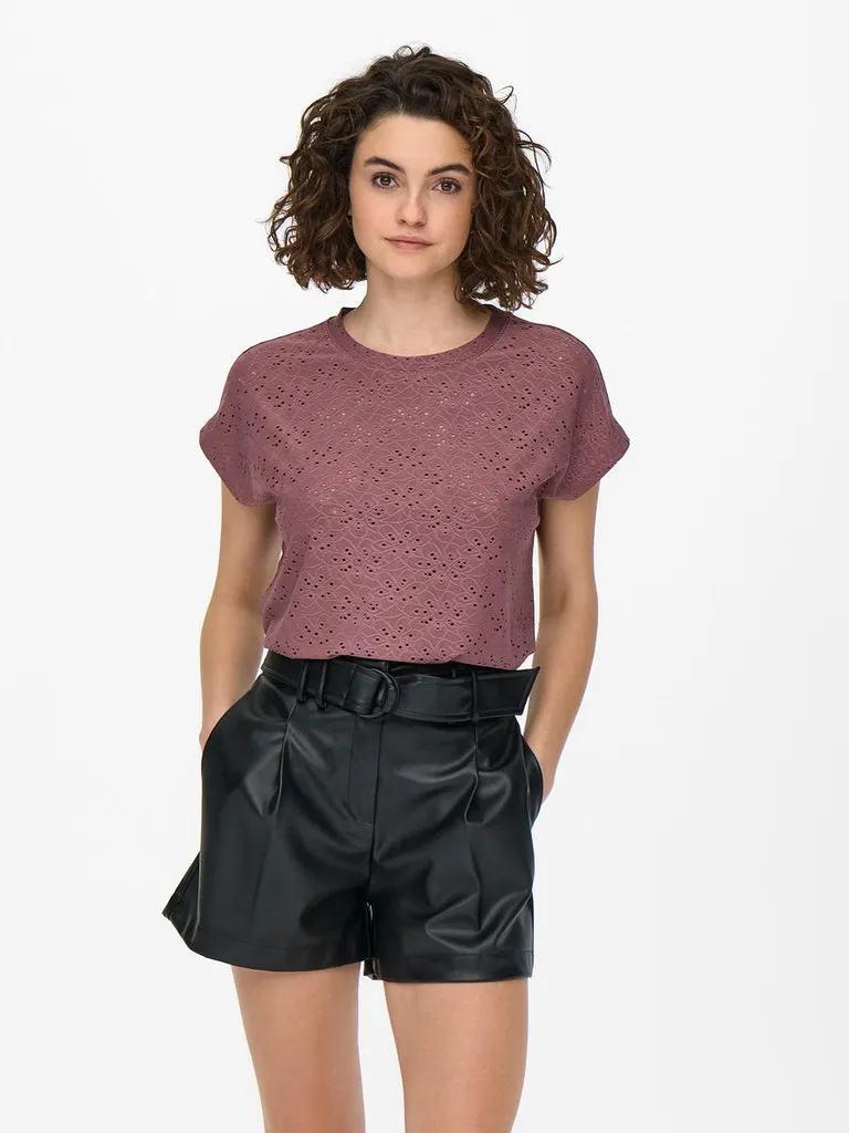 Smilla Short Sleeve Eyelet Top