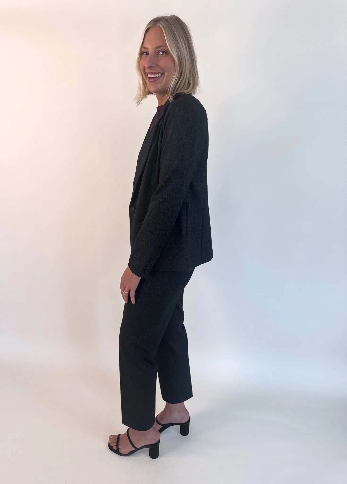 Smoky Charcoal Fitted Blazer