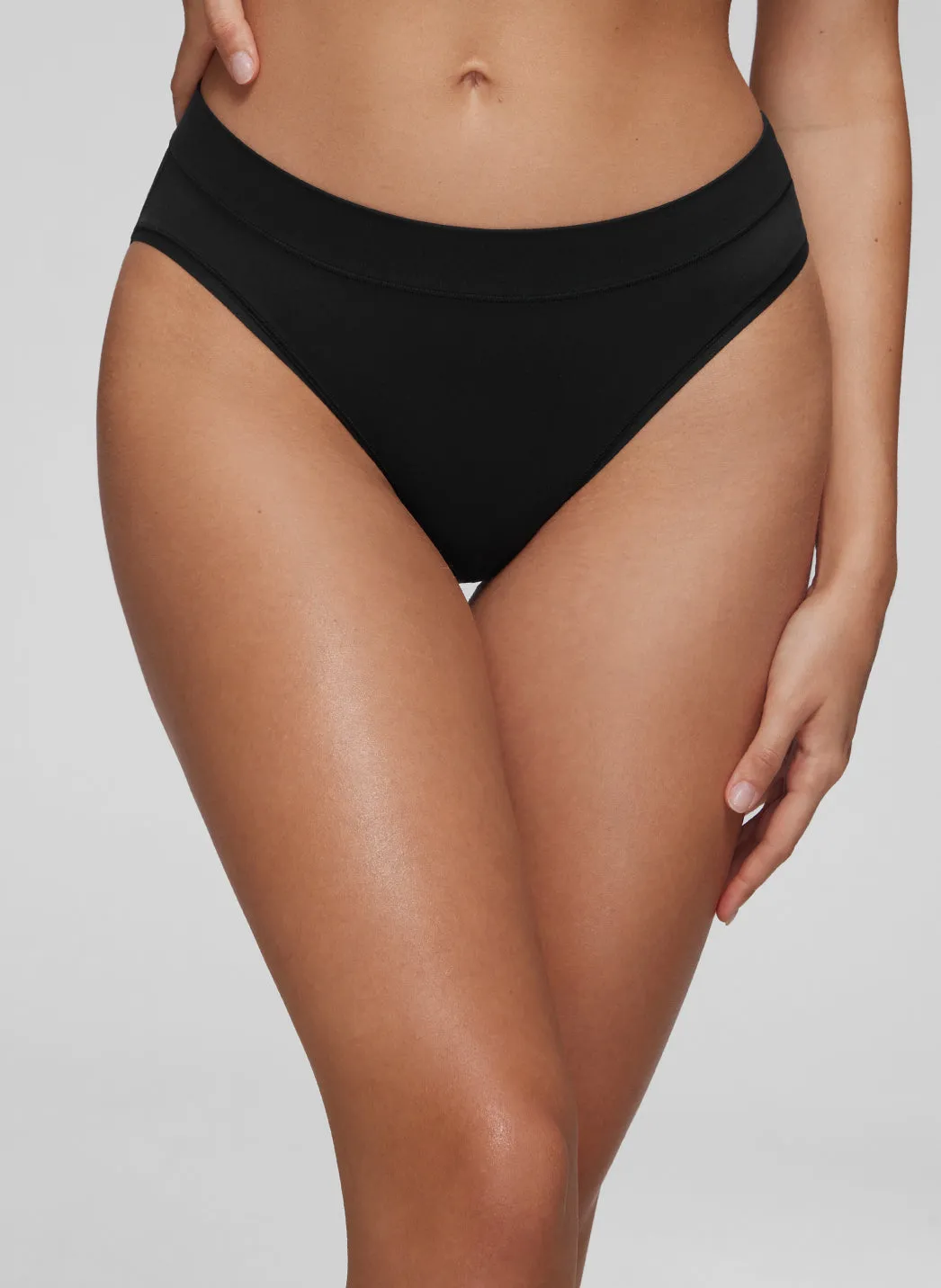 CRZ YOGA Softhold Women High Rise Breathable Bikini Underwear Pack Black 3pack