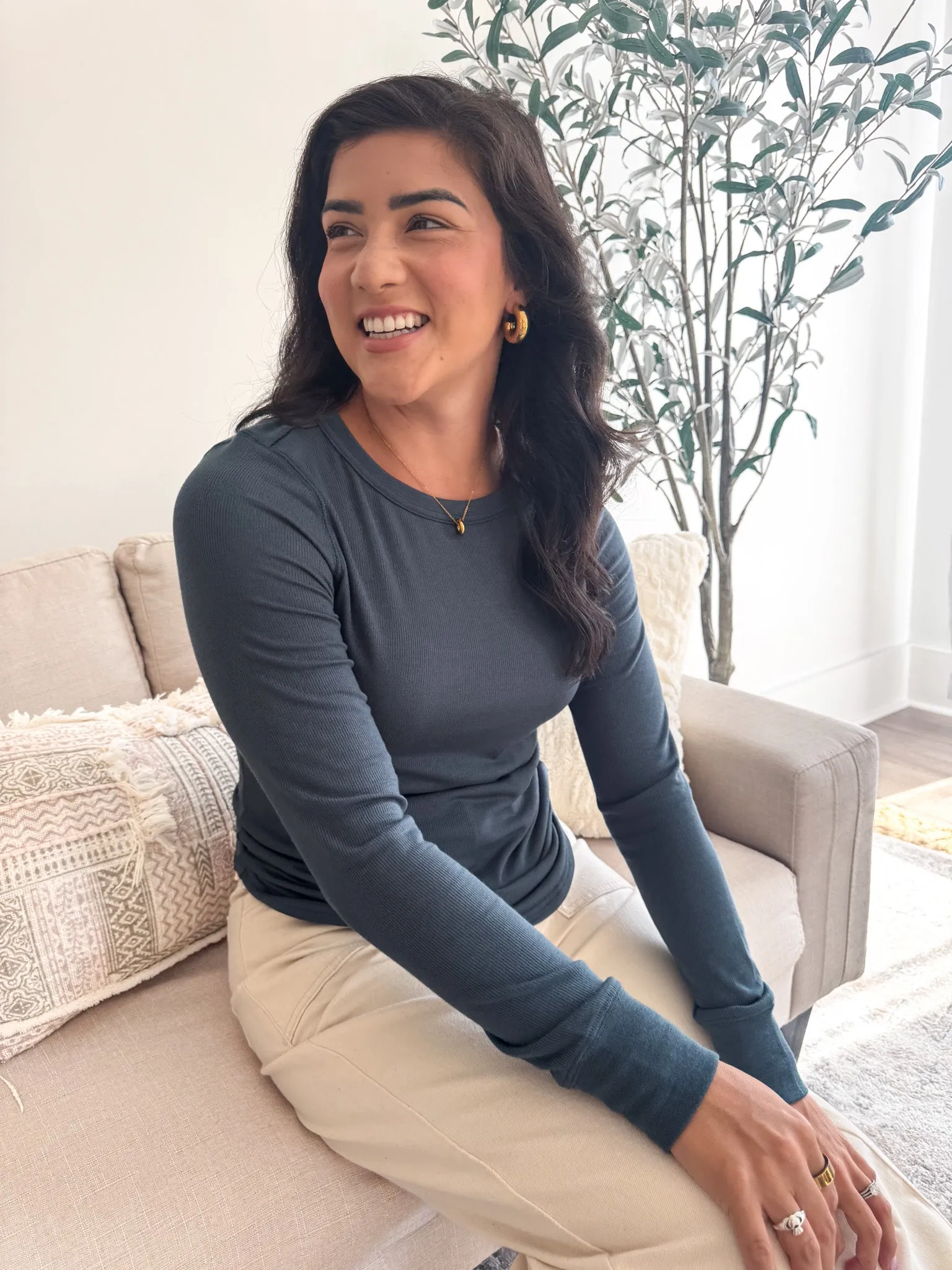 Stacy Long Sleeve Top Dark Spruce