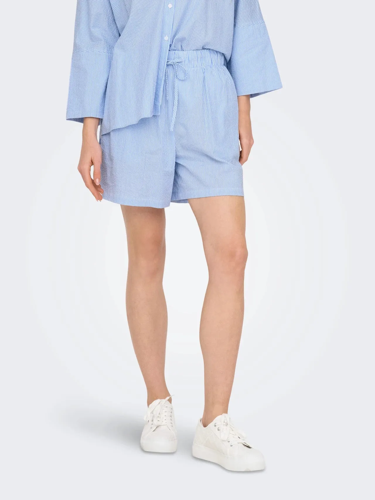 Striped Cotton Shorts