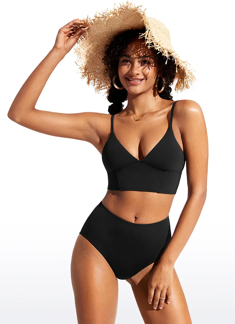 Sunshine Deep V Neck Strappy Bikini Top