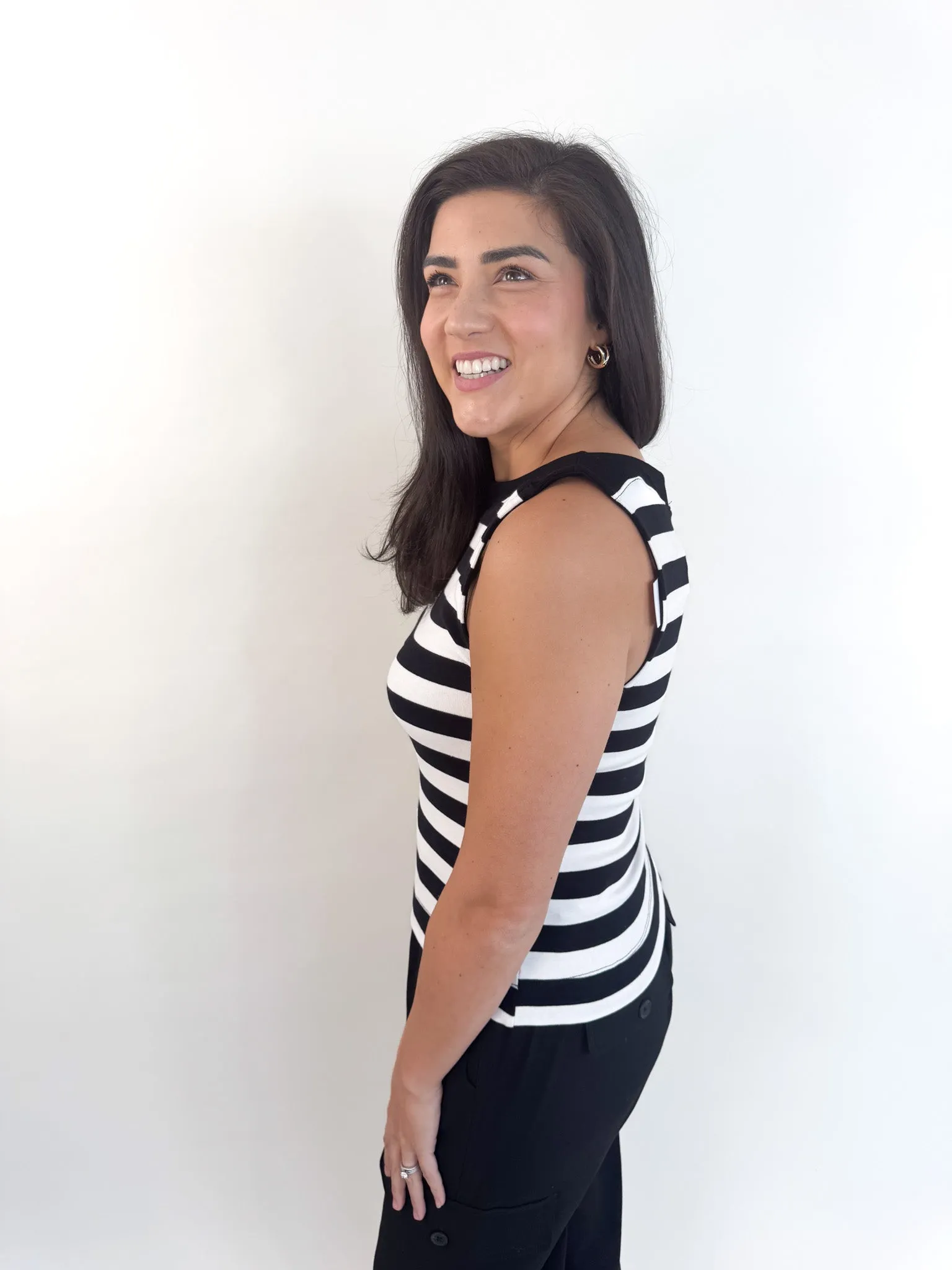 Sure Thing Boatneck Striped Tank