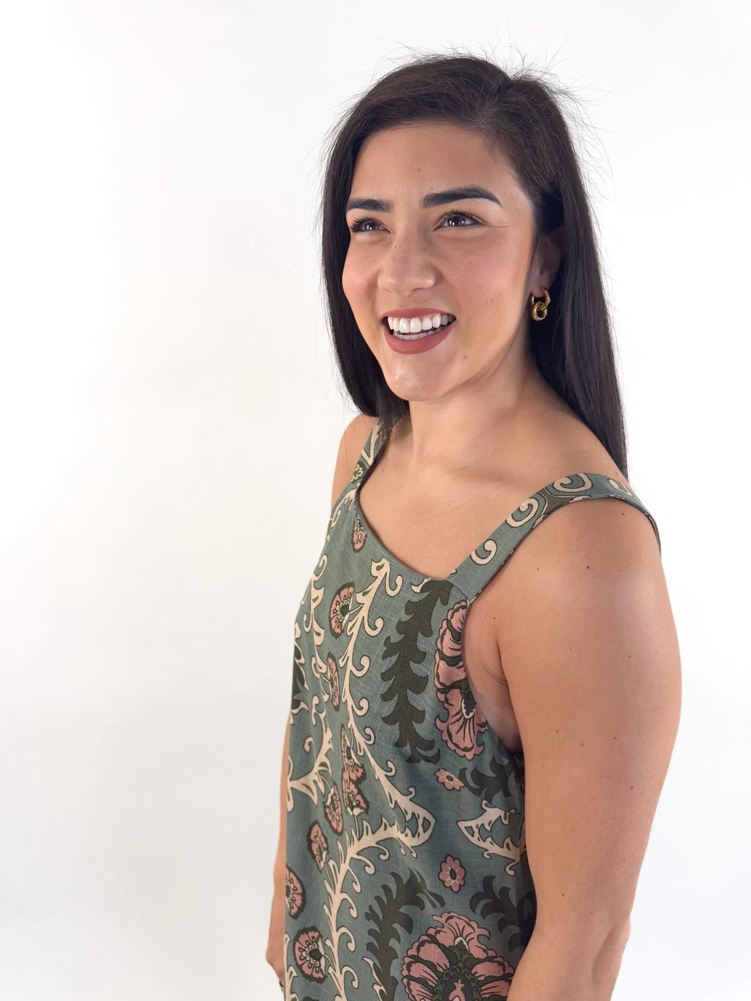 Tapestry Sage Shift Dress