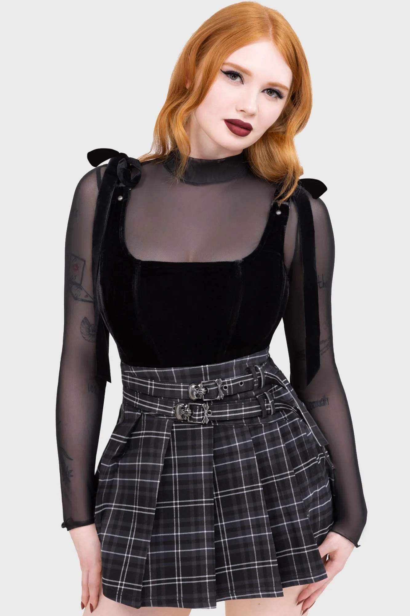 Tartan Riot Skirt [GREY]