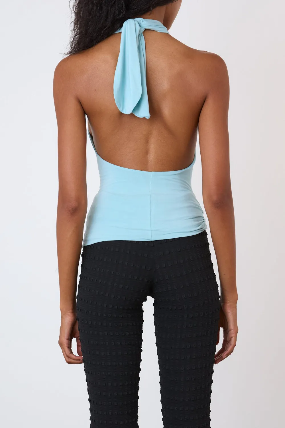The Amelia Halter Top, Pale Aqua