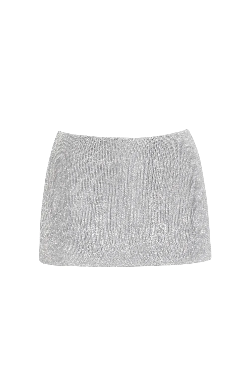 The Amelia Metallic Knitted Skort, Silver