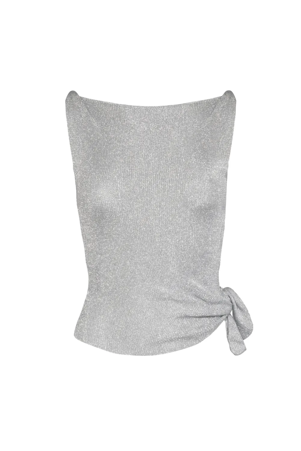 The Amelia Metallic Knitted Top, Silver
