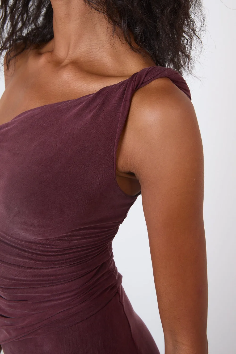 The Amelia One Shoulder Maxi Dress, Hot Choc