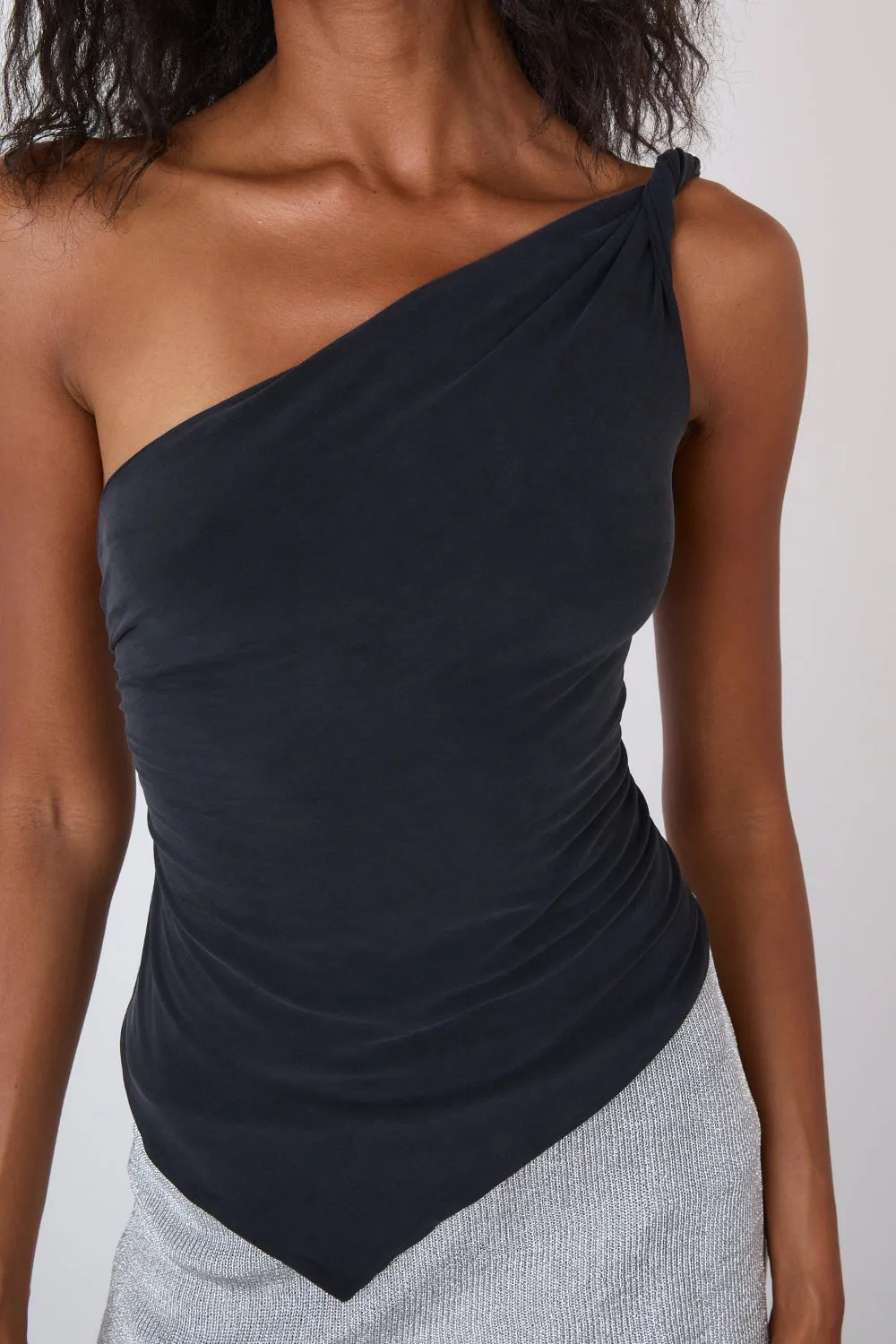 The Amelia One Shoulder Top, Graphite