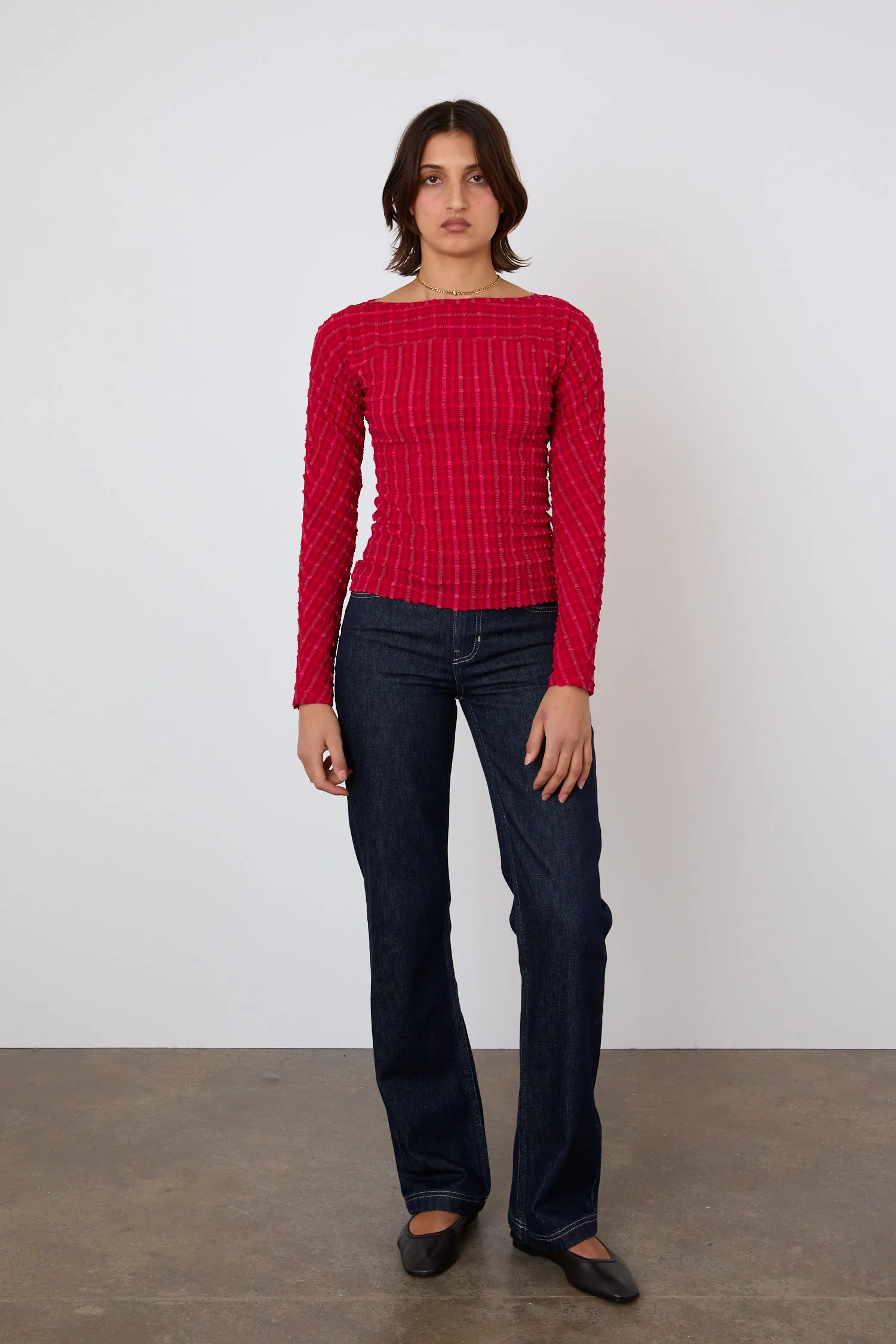 The Cindy Long Sleeve Top, Lipstick