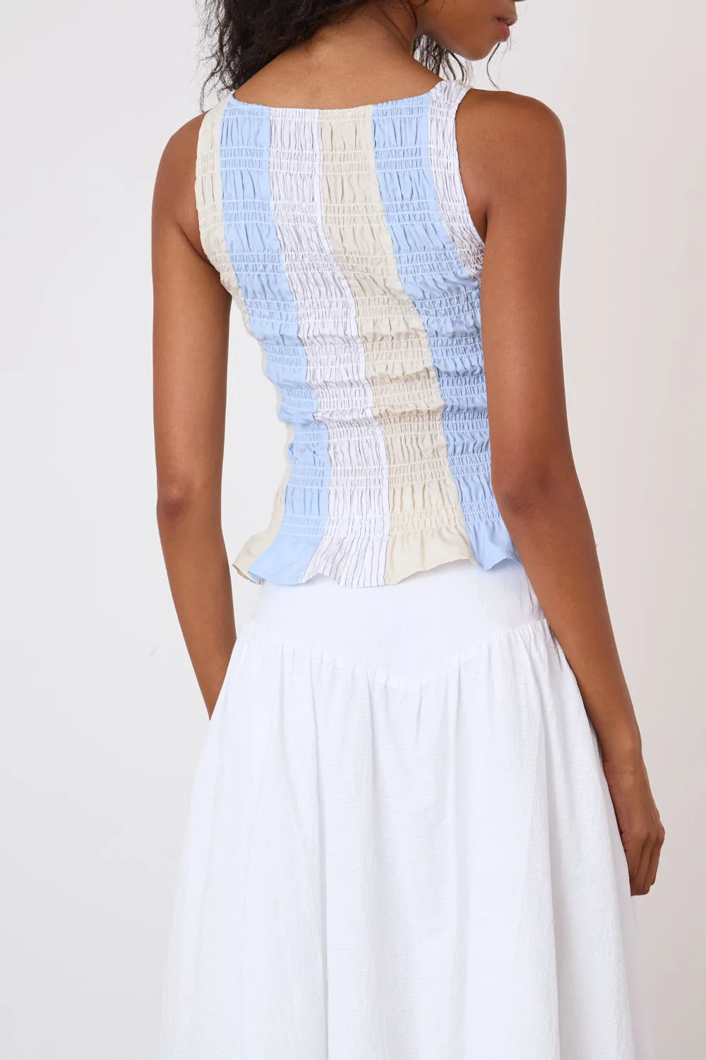 The Deba Stripe Top, Sea Glass