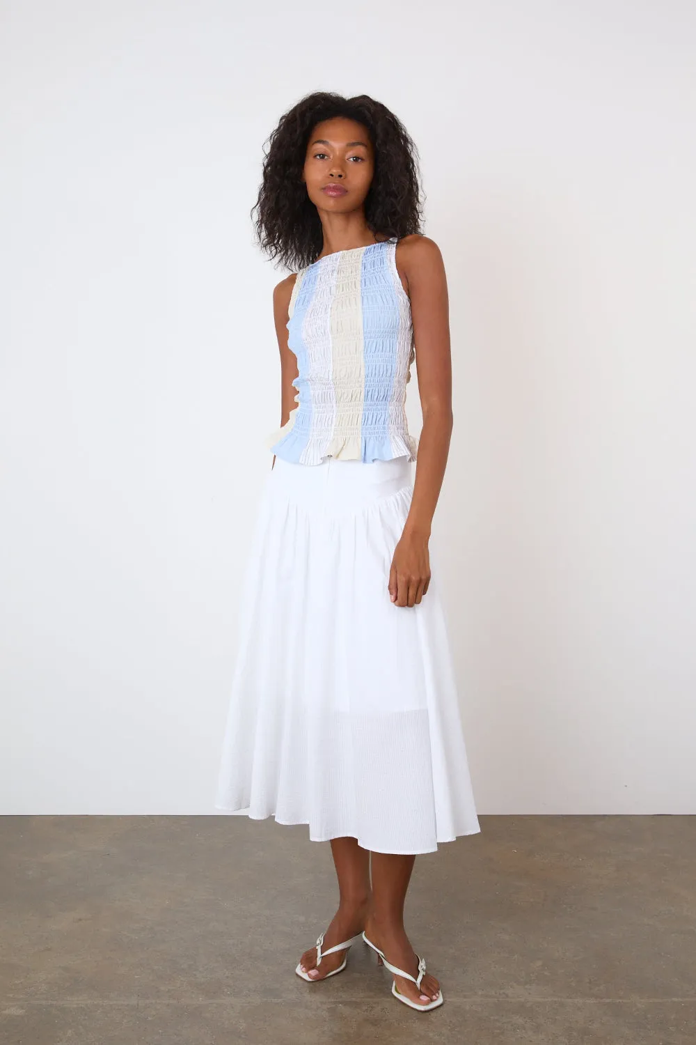The Deba Stripe Top, Sea Glass