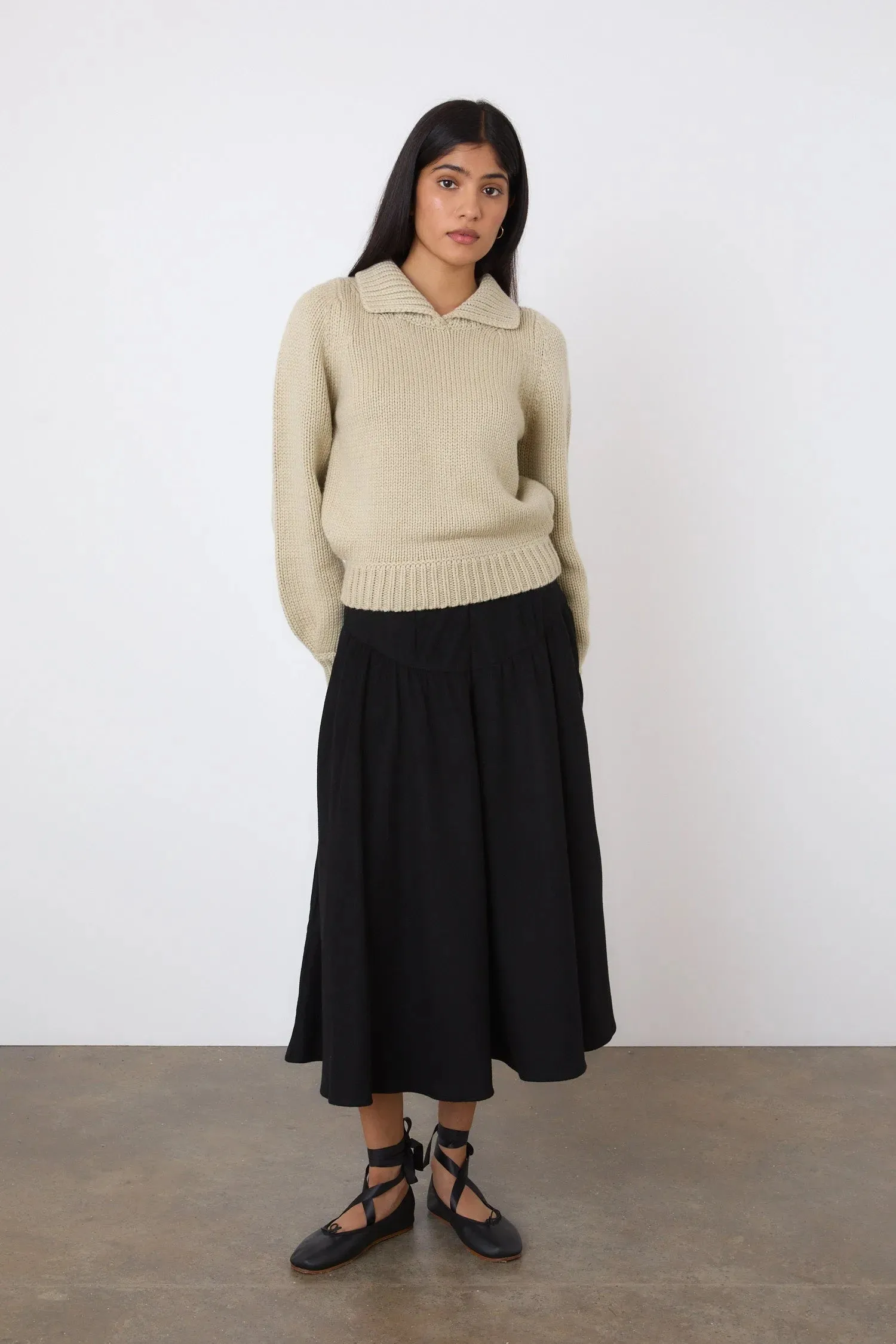 The Deba Wool Skirt, Onyx