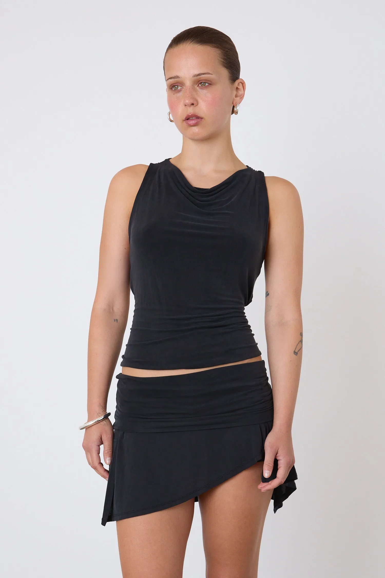 The Kylie Cross Back Top, Graphite