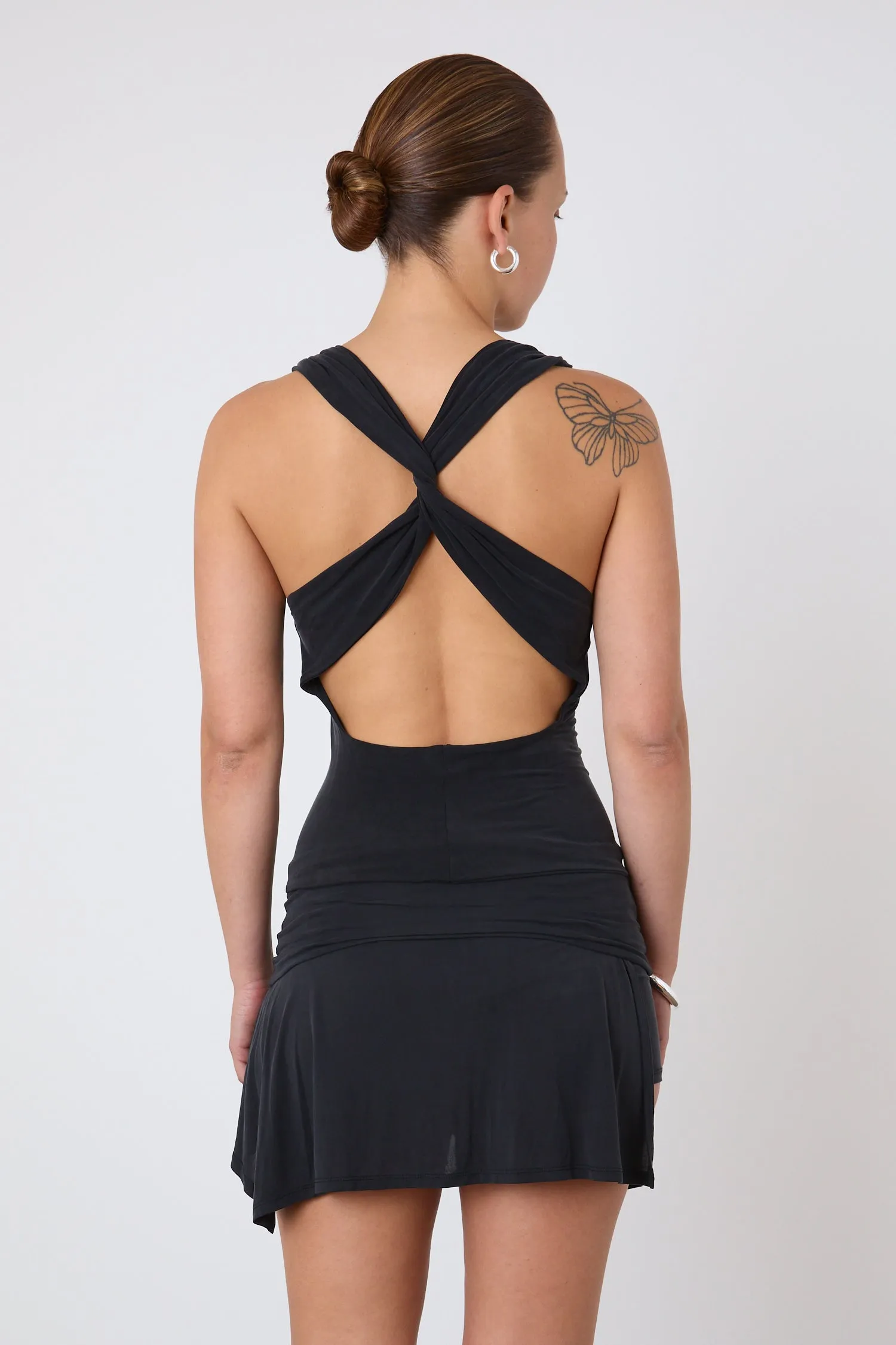 The Kylie Cross Back Top, Graphite