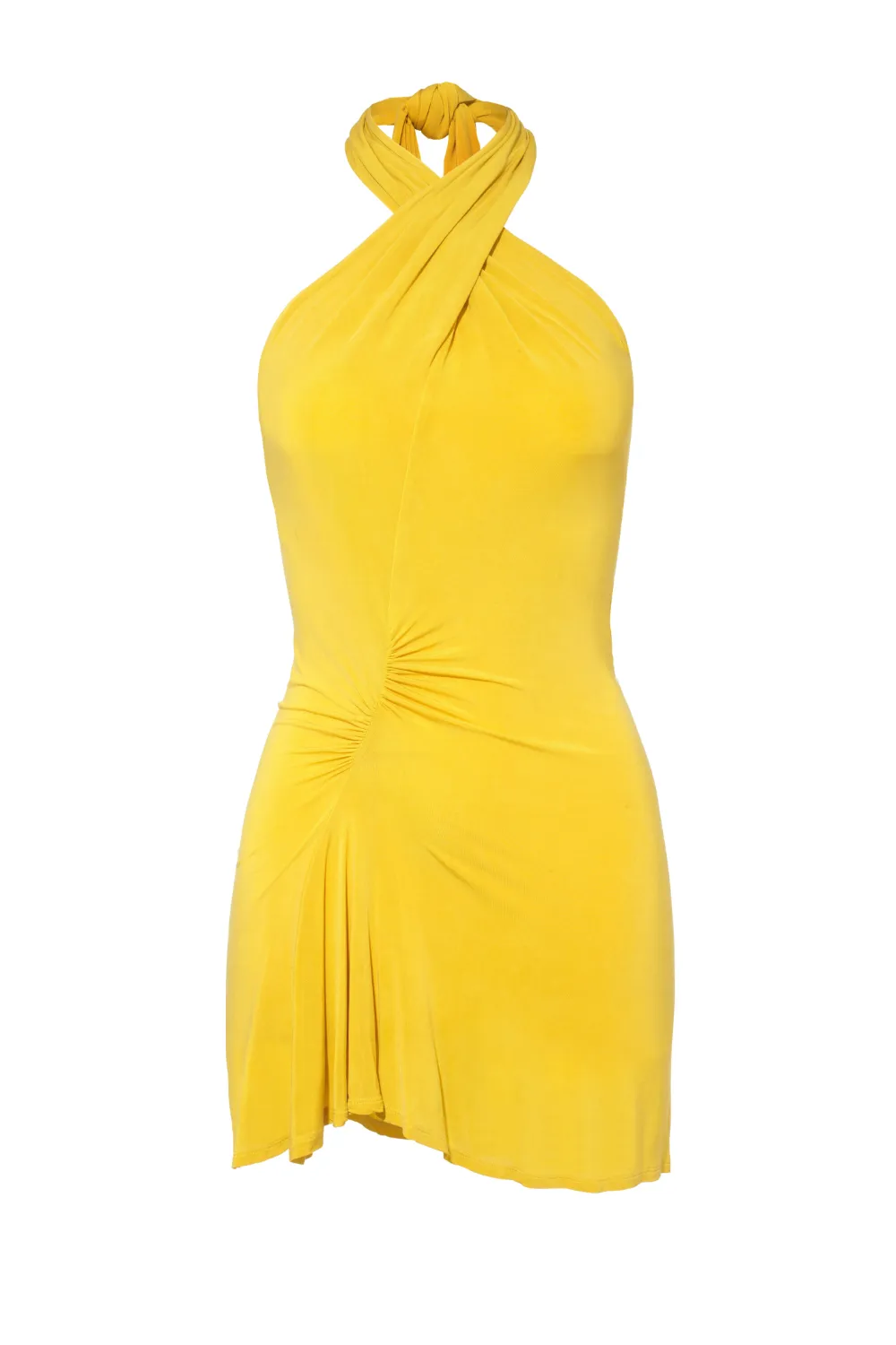 The Kylie Halter Knot Dress, Dijon