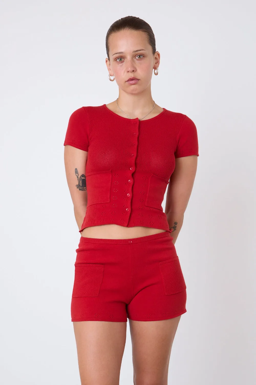 The Marie Knit Polo Top, Jam