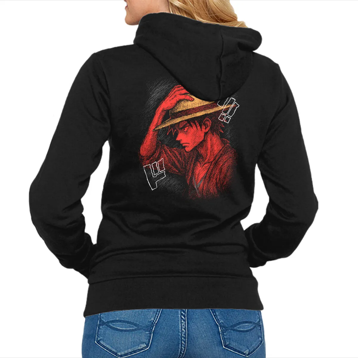 Mugiwara Pirate King fringe accents Relaxed Hoodie