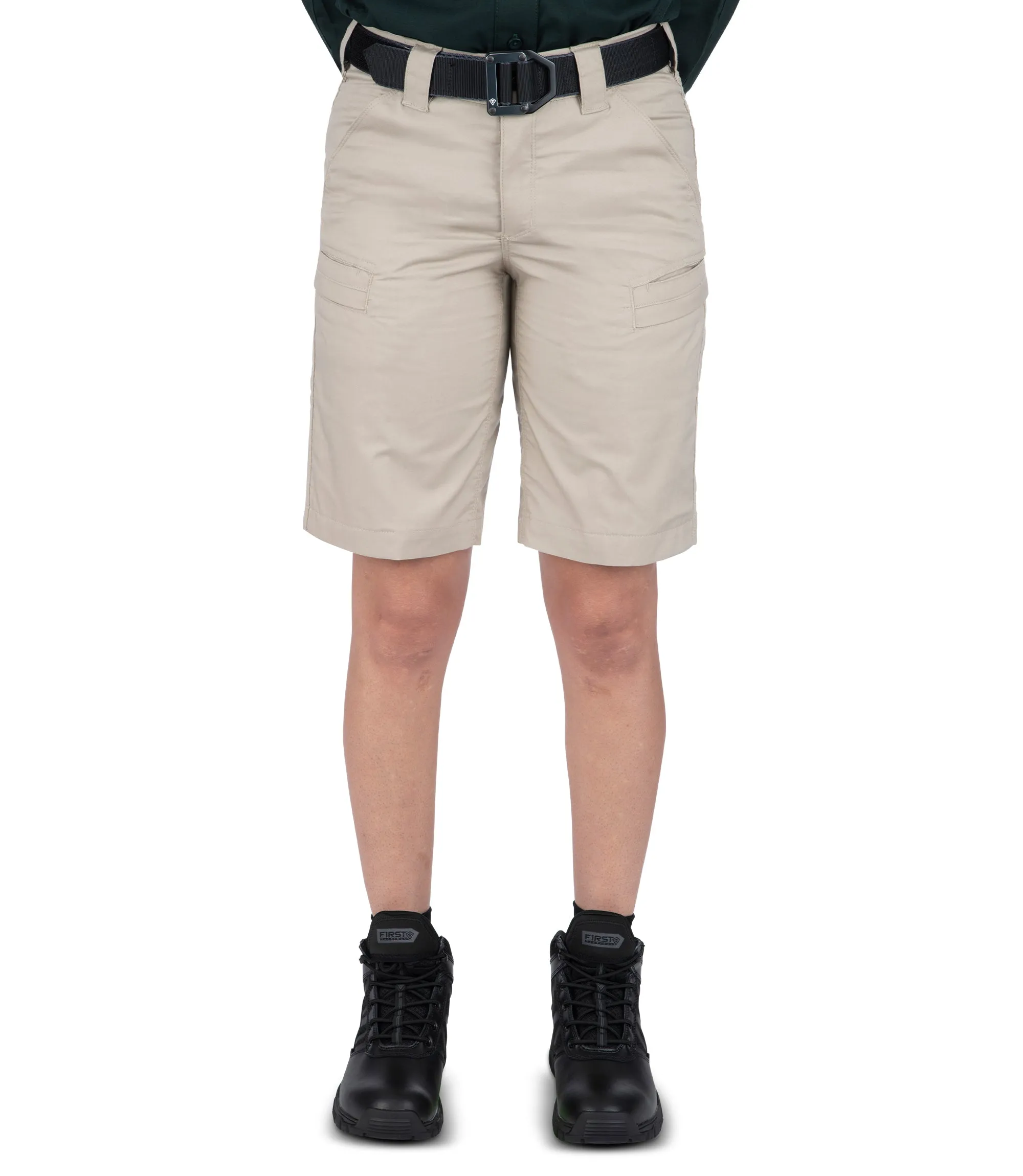 Front view of Women's A2 Short in Khaki|color_khaki