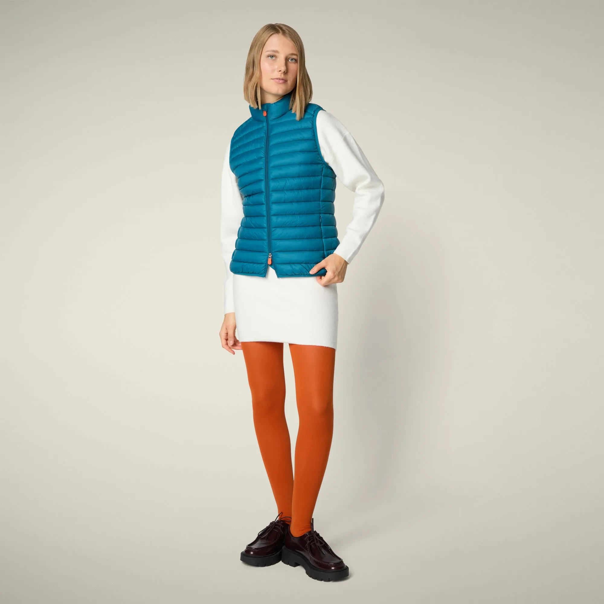 Women's Animal free puffer Vest Charlotte in horizon blue