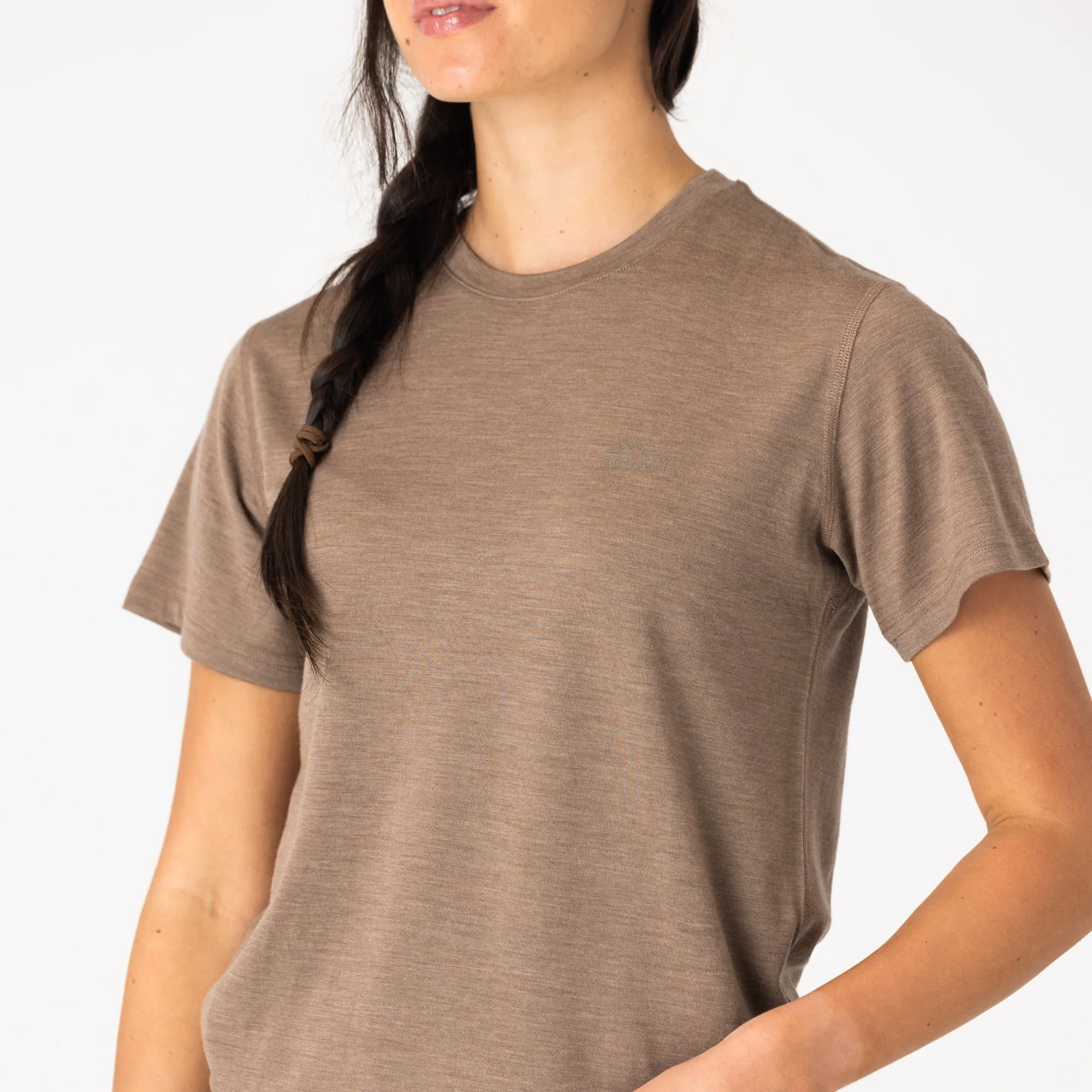 Womens Merino T-Shirt Stone Marle